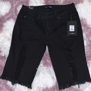 Fashion Nova Black Denim Shorts